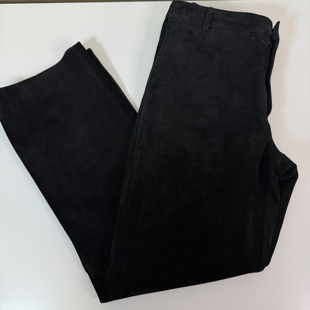 Lilly Pulitzer Womens 4 Black Washable Pig Suede Pants Classic Preppy Western - Picture 3 of 10